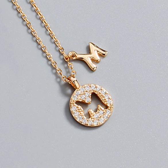 Wholesale Jewelry Light Luxury Ins Style S925 Sterling Silver Necklace With Letter Pendant And Cross Chain