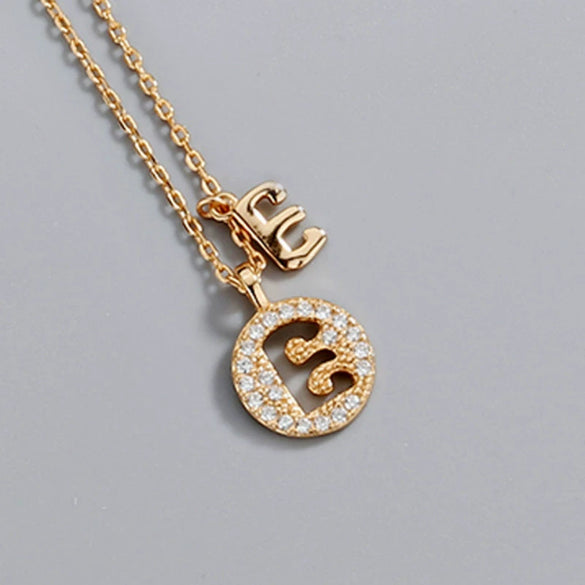 Wholesale Jewelry Light Luxury Ins Style S925 Sterling Silver Necklace With Letter Pendant And Cross Chain