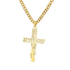 Wholesale Jewelry Light Luxury Microinlaid Zircon Cross Pendant Necklace Copper Electroplating Geometric Flower Style Women's