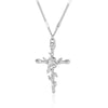 Wholesale Jewelry Light Luxury Microinlaid Zircon Cross Pendant Necklace Copper Electroplating Geometric Flower Style Women's