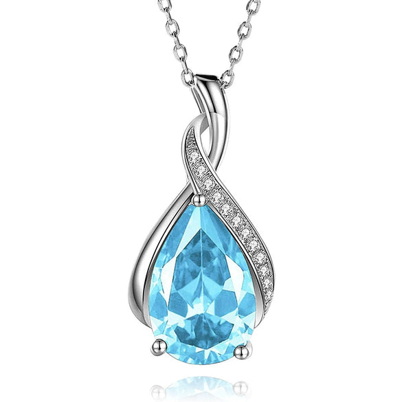 Wholesale Jewelry Light Luxury Minimalist Copper Pendant Necklace With Inlaid Zircon Dropshaped Design For Women