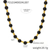 Wholesale Jewelry Light Luxury Natural Stone Tiger Eye Bead Necklace 316L Stainless Steel Geometric Electroplated Chain For Women