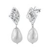 Wholesale Jewelry Light Luxury Niche S925 Sterling Silver Baroque Shell Beads Pearls Pendant Earrings Electroplated Original Design Geometric For Women