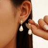 Wholesale Jewelry Light Luxury Niche S925 Sterling Silver Baroque Shell Beads Pearls Pendant Earrings Electroplated Original Design Geometric For Women