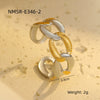 Wholesale Jewelry Light Luxury Retro Stainless Steel Electroplated Women's Geometric Bracelet And Ring Collection