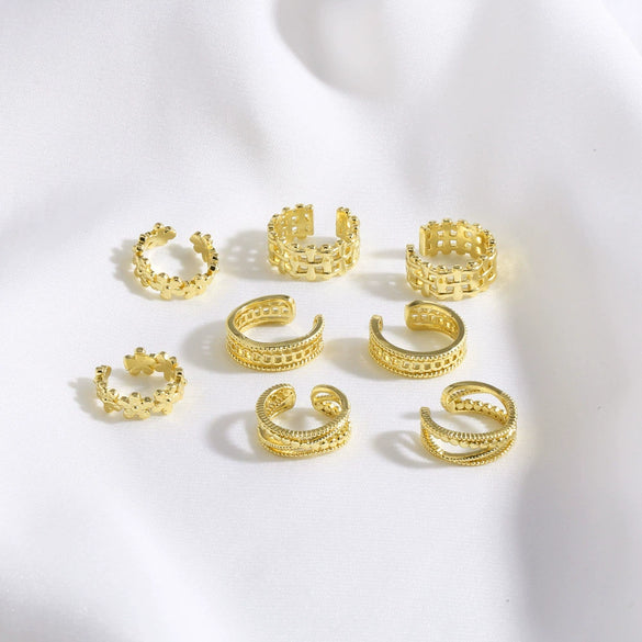 Wholesale Jewelry Light Luxury Style Copper Electroplated Cut Out Cshaped Nonpiercing Ear Frame Earrings