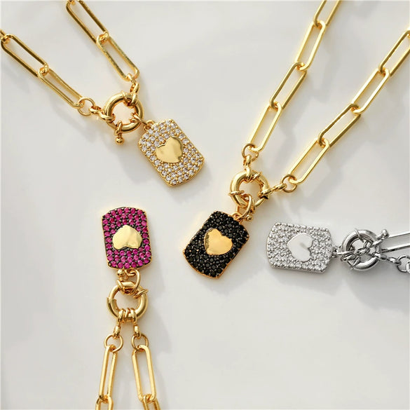 Wholesale Jewelry Light Luxury Style Copper Fivepointed Star Pendant Necklace With Micro Inlay And Gun Black Gold Electroplating For Women