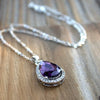 Wholesale Jewelry Light Luxury Style Copper Mixed Gemstone Setting Zirconia Drop Shape Geometric Pendant Necklace For Women