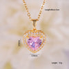 Wholesale Jewelry Light Luxury Style Copper Star Heart Bow Pendant Necklace With Mixed Gemstone Setting And O Word Chain Electroplating