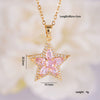 Wholesale Jewelry Light Luxury Style Copper Star Heart Bow Pendant Necklace With Mixed Gemstone Setting And O Word Chain Electroplating