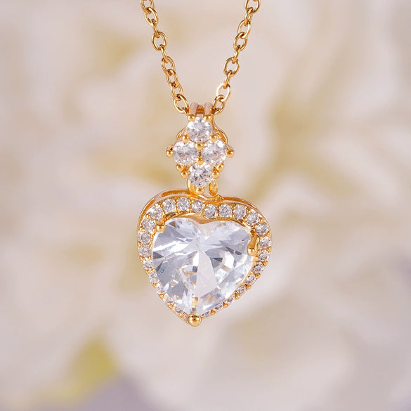Wholesale Jewelry Light Luxury Style Copper Star Heart Bow Pendant Necklace With Mixed Gemstone Setting And O Word Chain Electroplating
