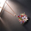 Wholesale Jewelry Light Luxury Style Flower Copper Alloy Pendant Necklace With Twist Chain And Electroplating