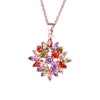 Wholesale Jewelry Light Luxury Style Flower Copper Alloy Pendant Necklace With Twist Chain And Electroplating
