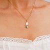 Wholesale Jewelry Light Luxury Style Flower Tulip Copper Clavicle Chain Necklace With Mixed Gemstone Setting And Electroplating