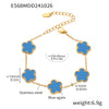 Wholesale Jewelry Light Luxury Style Geometric And Flower Pattern Stainless Steel Bracelet
