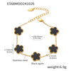 Wholesale Jewelry Light Luxury Style Geometric And Flower Pattern Stainless Steel Bracelet