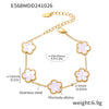 Wholesale Jewelry Light Luxury Style Geometric And Flower Pattern Stainless Steel Bracelet