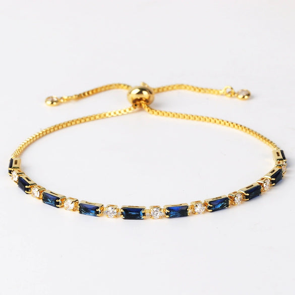 Wholesale Jewelry Light Luxury Style Geometric Copper 18K Electroplated Rectangular Horizontal Claw Chain Three Piece Set For Women