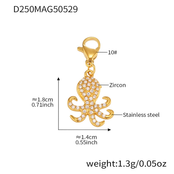 Wholesale Jewelry Light Luxury Style Geometric Octopus Shell Conch Clavicle Necklace 316L Stainless Steel 316L Stainless Steel Electroplating For Women