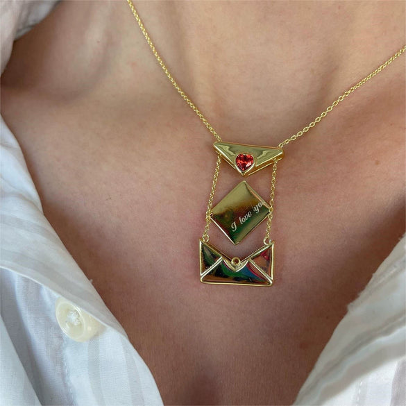 Wholesale Jewelry Light Luxury Style Geometric Peach Heart Pendant Necklace Titanium Steel Stainless Steel Ochain Real Gold Plated