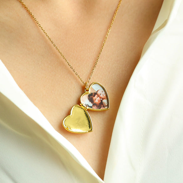 Wholesale Jewelry Light Luxury Style Geometric Peach Heart Pendant Necklace Titanium Steel Stainless Steel Ochain Real Gold Plated