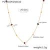 Wholesale Jewelry Light Luxury Style Geometric Titanium Steel Cross Handmade Beaded Necklace With Electroplating