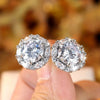 Wholesale Jewelry Light Luxury Style Round Copper Earrings Inlaid With Zircon For Women
