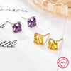 Wholesale Jewelry Light Luxury Style Square 925 Sterling Silver Zircon Inlaid Necklace Earrings