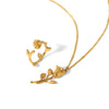Wholesale Jewelry Light Luxury Style Stainless Steel Flower Geometric Pendant Necklace With Electroplating