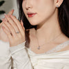 Wholesale Jewelry Light Luxury Style 925 Sterling Silver Love Bow Heart Water Drop Bell Electroplated Earrings Necklace Ring For Women