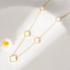Wholesale Jewelry Light Luxury Titanium Steel Fourleaf Clover Gold Inlaid Necklace