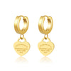 Wholesale Jewelry Light Luxury Titanium Steel Geometric Electroplating Earrings