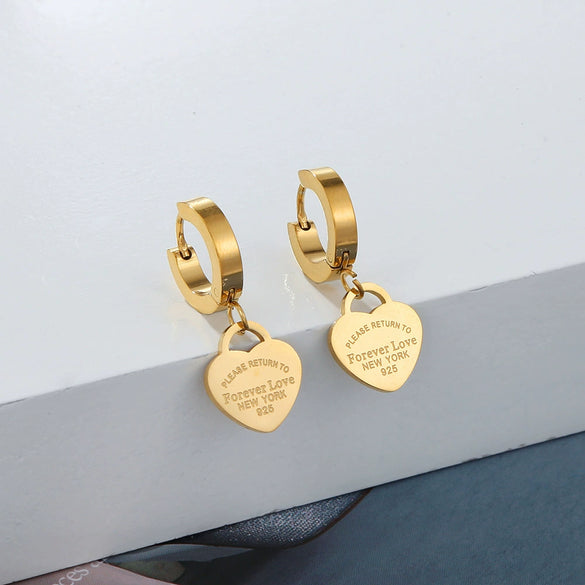 Wholesale Jewelry Light Luxury Titanium Steel Geometric Electroplating Earrings