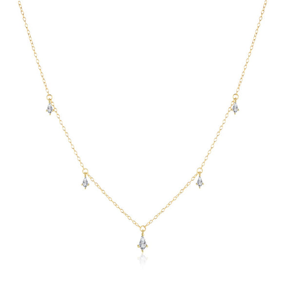 Wholesale Jewelry Light Luxury Water Drop 925 Sterling Silver Necklace For Women
