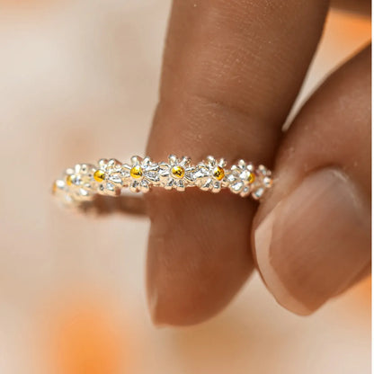 Wholesale Jewelry Little Daisy Two-color Flower Ring Gooddiy