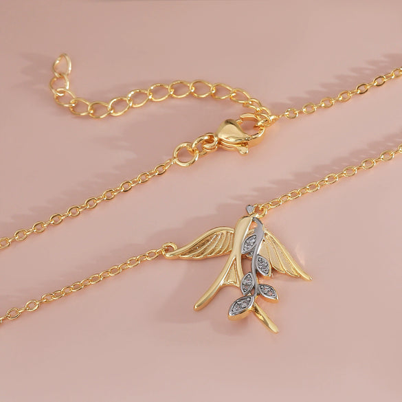 Wholesale Jewelry Little Fresh Style Copper Leaf And Animal Zodiac Pendant Clavicle Chain With Electroplating For Women