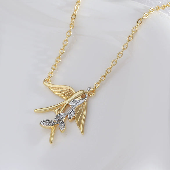 Wholesale Jewelry Little Fresh Style Copper Leaf And Animal Zodiac Pendant Clavicle Chain With Electroplating For Women