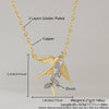 Wholesale Jewelry Little Fresh Style Copper Leaf And Animal Zodiac Pendant Clavicle Chain With Electroplating For Women