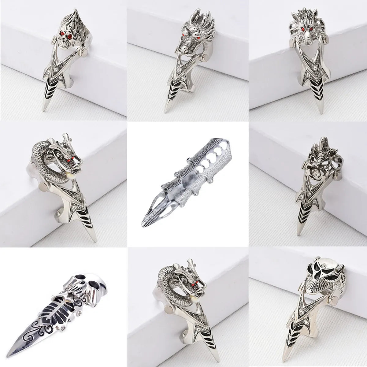 Wholesale Jewelry Loong Head Skull Bendable Joint Ring Nihaojewelry