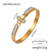 Wholesale Jewelry Love Stitching Shape Inlaid Zircon White Shellfish 316L Stainless Steel Bracelet Niche Geometric Electroplated
