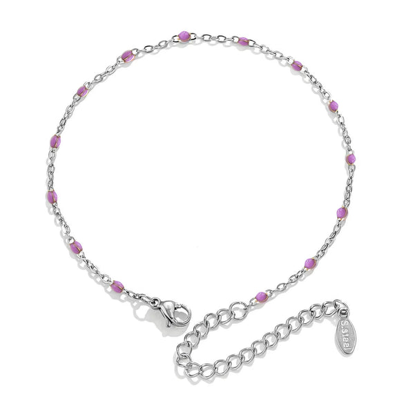 Wholesale Jewelry Lovely Geometric Titanium Steel Enamel Cross Beaded Bracelet With Electroplating
