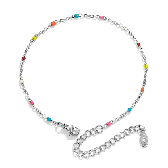 Wholesale Jewelry Lovely Geometric Titanium Steel Enamel Cross Beaded Bracelet With Electroplating