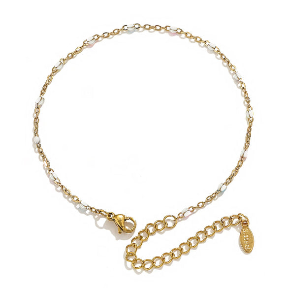 Wholesale Jewelry Lovely Geometric Titanium Steel Enamel Cross Beaded Bracelet With Electroplating