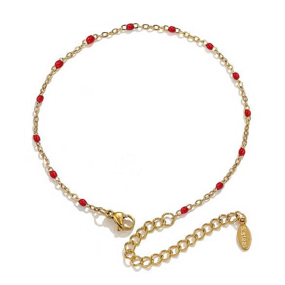 Wholesale Jewelry Lovely Geometric Titanium Steel Enamel Cross Beaded Bracelet With Electroplating