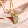Wholesale Jewelry Lovely Style Copper Heart Water Drop Bell Shaped Microinlaid Zircon And Mixed Gemstone Setting O Word Chain Necklace For Women With Electroplating