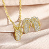 Wholesale Jewelry Lovely Style Copper Heart Water Drop Bell Shaped Microinlaid Zircon And Mixed Gemstone Setting O Word Chain Necklace For Women With Electroplating