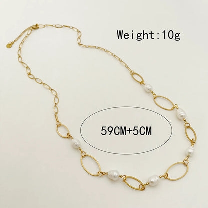 Wholesale Jewelry Luxurious Sweet Heart Shape Pearl 304 Stainless Steel Pearl 14K Gold Plated Plating Inlay Choker