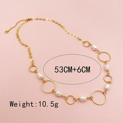 Wholesale Jewelry Luxurious Sweet Heart Shape Pearl 304 Stainless Steel Pearl 14K Gold Plated Plating Inlay Choker