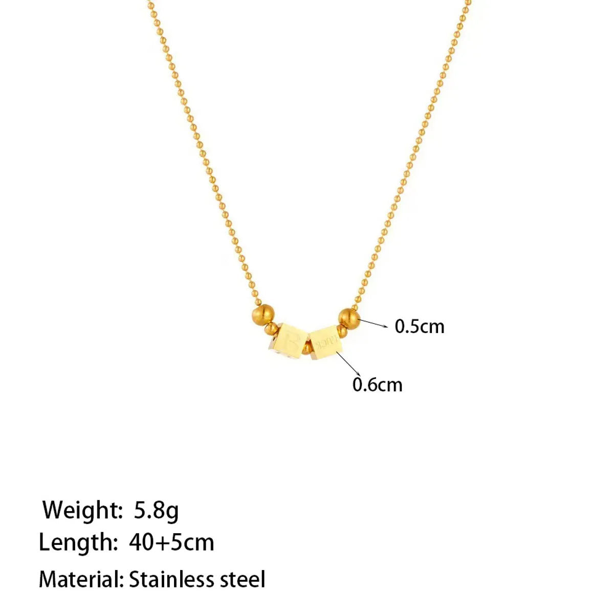 Wholesale Jewelry Luxurious Sweet Letter 304 Stainless Steel 18K Gold Plated Polishing Plating Pendant Necklace