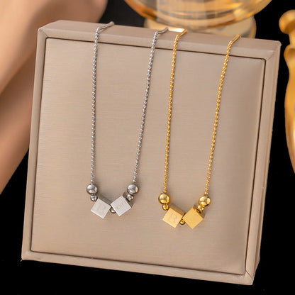 Wholesale Jewelry Luxurious Sweet Letter 304 Stainless Steel 18K Gold Plated Polishing Plating Pendant Necklace